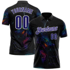 Custom Black Dark Purple-White Darts Wolf Dartboard Performance Polo Shirt photo 1