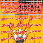 Custom Yellow Fire Red Black-White Bowling Ball And Pins Flame Performance Polo Shirt photo 4