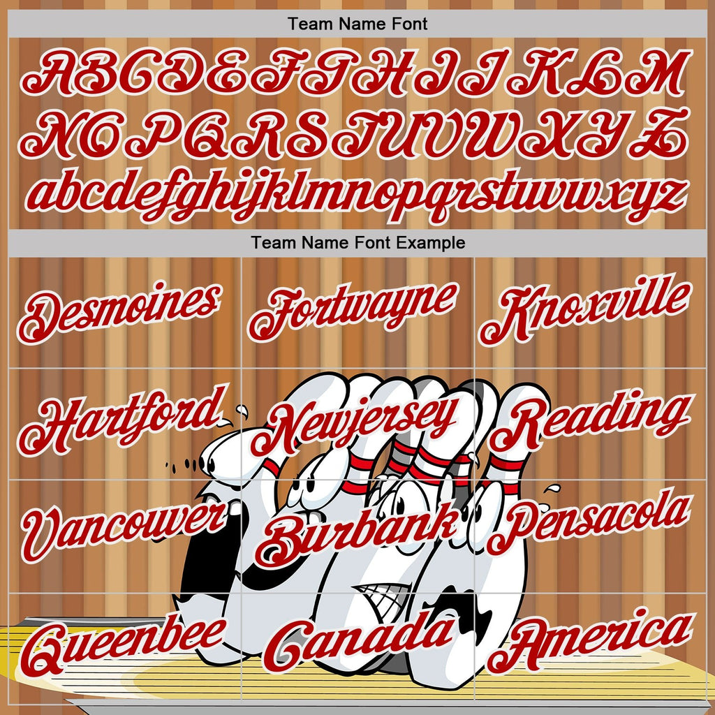 Custom Brown Red-White Bowling Strike Funny Performance Polo Shirt photo 3