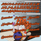 Custom Blue Orange-Black Bowling Ball And Pins Strike Performance Polo Shirt photo 2