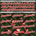 Custom Black Red Green-White Bowling Ball Christmas Santa Claus Performance Polo Shirt photo 4