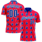 Custom Red Thunder Blue-White Bowling Balls American Inspired Performance Polo Shirt photo 1