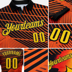 Custom Red Yellow-Black Bowling Ball And Pins Strike Performance Polo Shirt detail