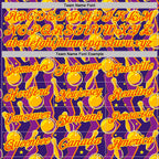 Custom Purple Orange-Light Yellow Bowling Ball And Pins Performance Polo Shirt photo 3