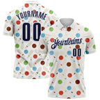 Custom White-Navy Bowling Ball And Pins Performance Polo Shirt photo 1