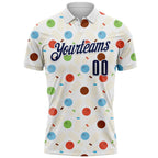 Custom White-Navy Bowling Ball And Pins Performance Polo Shirt photo 2