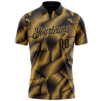 Custom Black-Old Gold Bowling Crown Performance Polo Shirt photo 2
