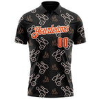 Custom Black Orange-White Bowling Ball And Pins Strike Performance Polo Shirt photo 2