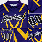 Custom Royal Black-White Bowling Pins Performance Polo Shirt detail