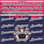 Custom Royal Steel Gray Hot Pink-White Bowling Ball And Pins Strike Performance Polo Shirt photo 4