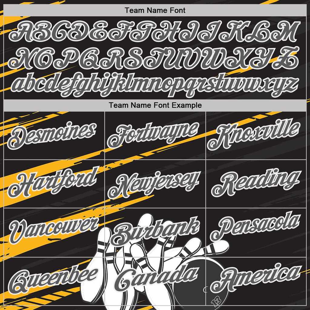 Custom Black Steel Gray-White Bowling Ball And Pins Strike Performance Polo Shirt photo 4