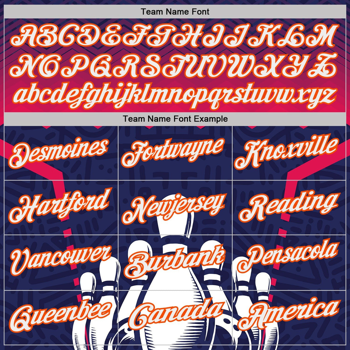 Custom Hot Pink White Navy-Orange Bowling Ball And Pins Strike Performance Polo Shirt photo 3