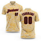 Custom City Cream Black-Red Bowling Ball And Pins Strike Performance Polo Shirt