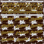 Custom Brown Navy-Gold Bowling Ball And Pins Strike Performance Polo Shirt photo 3