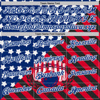 Custom Royal Red Black-White Patriotic American Flag Bowling Ball And Pins Strike Performance Polo Shirt photo 4