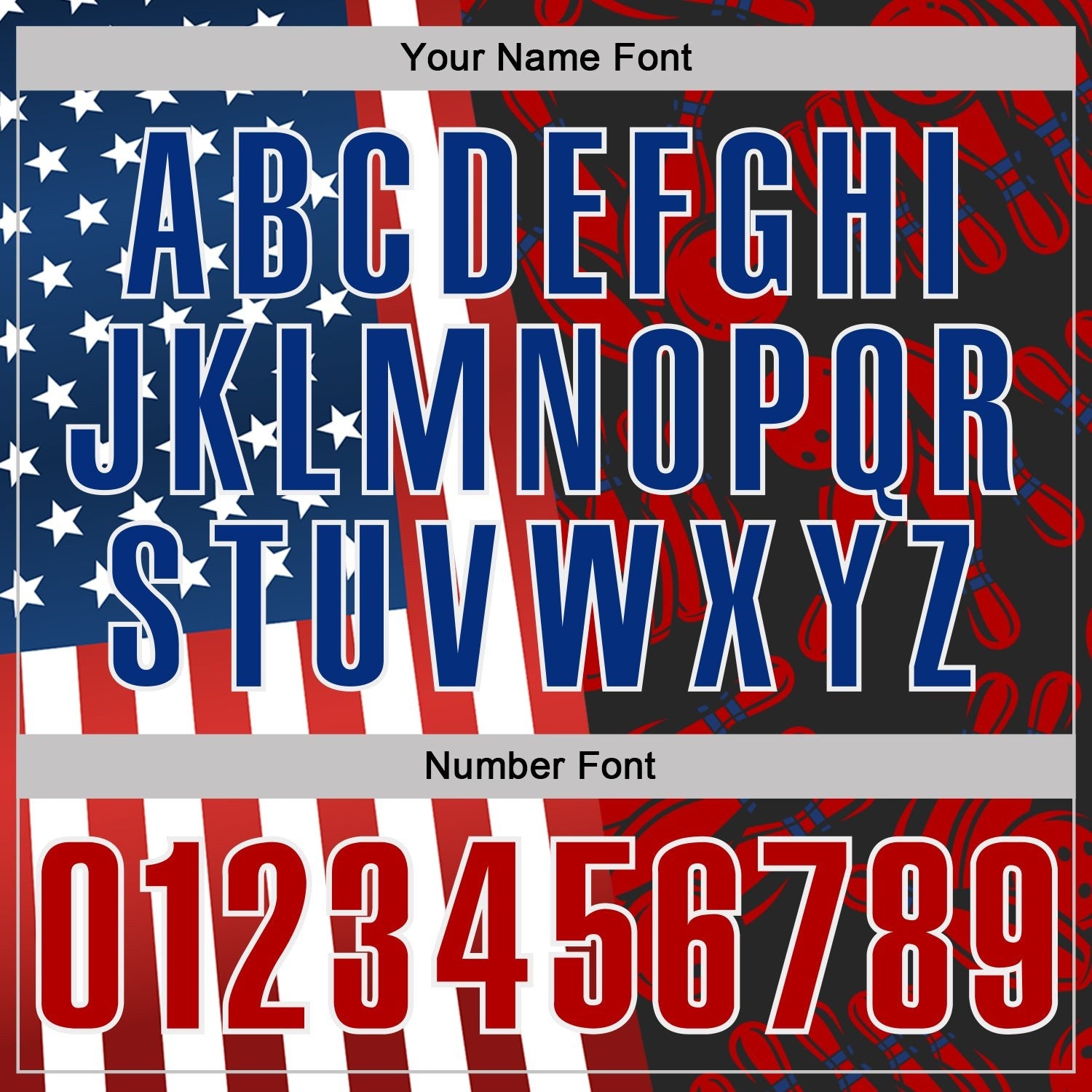 Custom Black Red White-Royal Patriotic American Flag Bowling Ball And Pins Strike Performance Polo Shirt photo 5