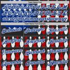 Custom Black Red White-Royal Patriotic American Flag Bowling Ball And Pins Performance Polo Shirt photo 4