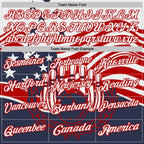Custom White Navy-Red Patriotic American Flag Bowling Ball And Pins Strike Performance Polo Shirt photo 4