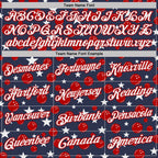 Custom Navy White-Red Patriotic Stars Bowling Balls Performance Polo Shirt photo 4