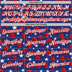 Custom Royal White-Red Patriotic Stars Bowling Balls Performance Polo Shirt photo 4