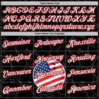 Custom Black White Royal-Red Patriotic American Flag Bowling Balls Performance Polo Shirt photo 4