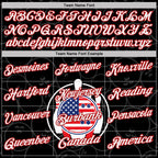 Custom Black White Royal-Red Patriotic American Flag Bowling Ball And Pins Performance Polo Shirt photo 4