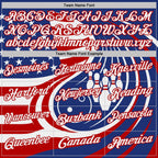 Custom Royal White-Red Patriotic American Flag Bowling Ball And Pins Performance Polo Shirt photo 4
