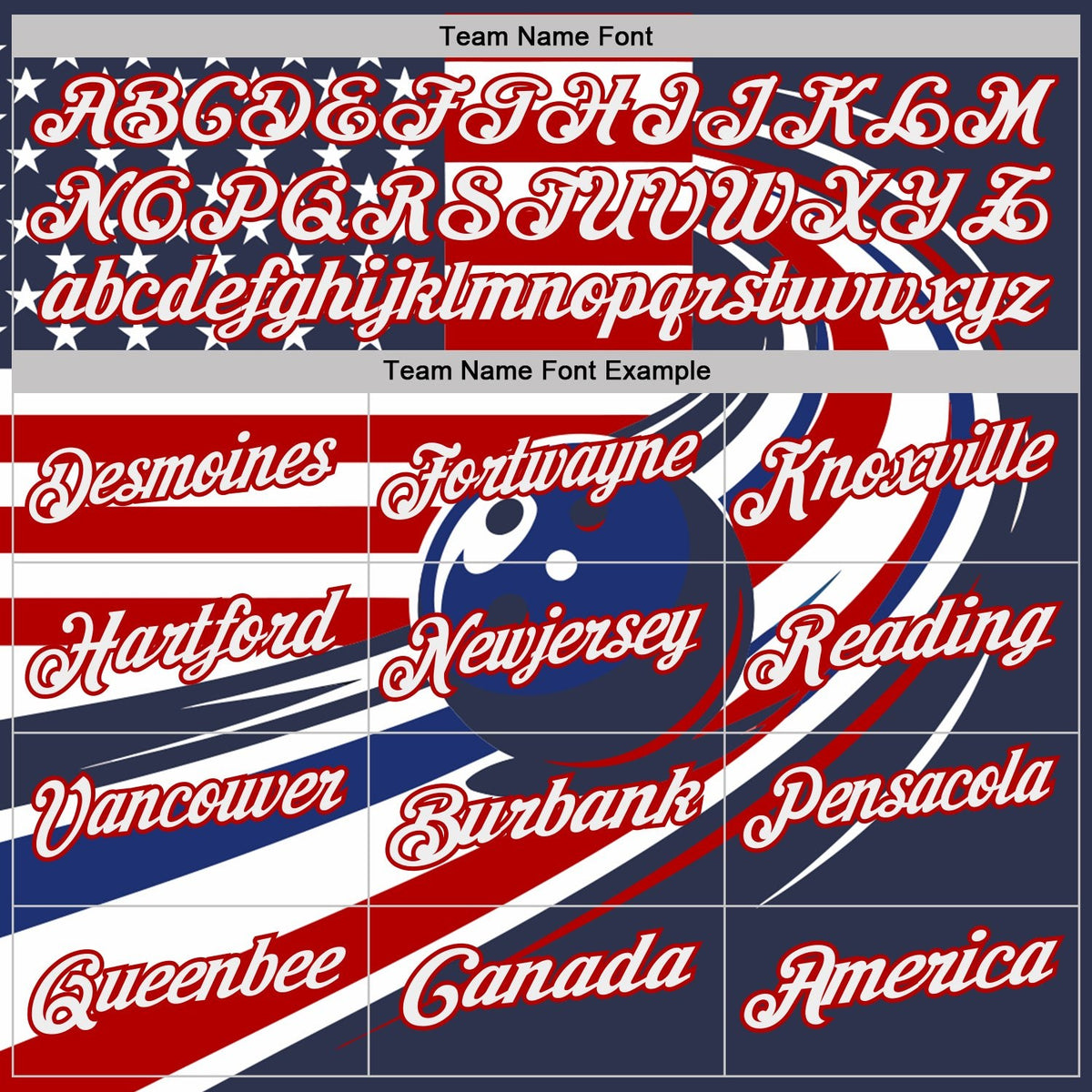 Custom Navy White Royal-Red Patriotic American Flag Bowling Ball Performance Polo Shirt photo 4