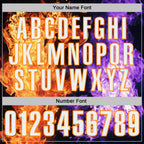 Custom Black White Purple-Bay Orange Flame Split Fire Performance Polo Shirt photo 5