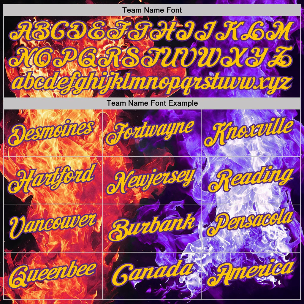 Custom Black Purple Red-Yellow Flame Split Fire Performance Polo Shirt photo 3