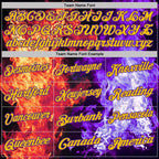 Custom Black Purple Red-Yellow Flame Split Fire Performance Polo Shirt photo 3
