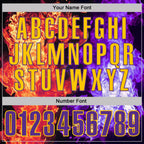 Custom Black Purple Red-Yellow Flame Split Fire Performance Polo Shirt photo 4