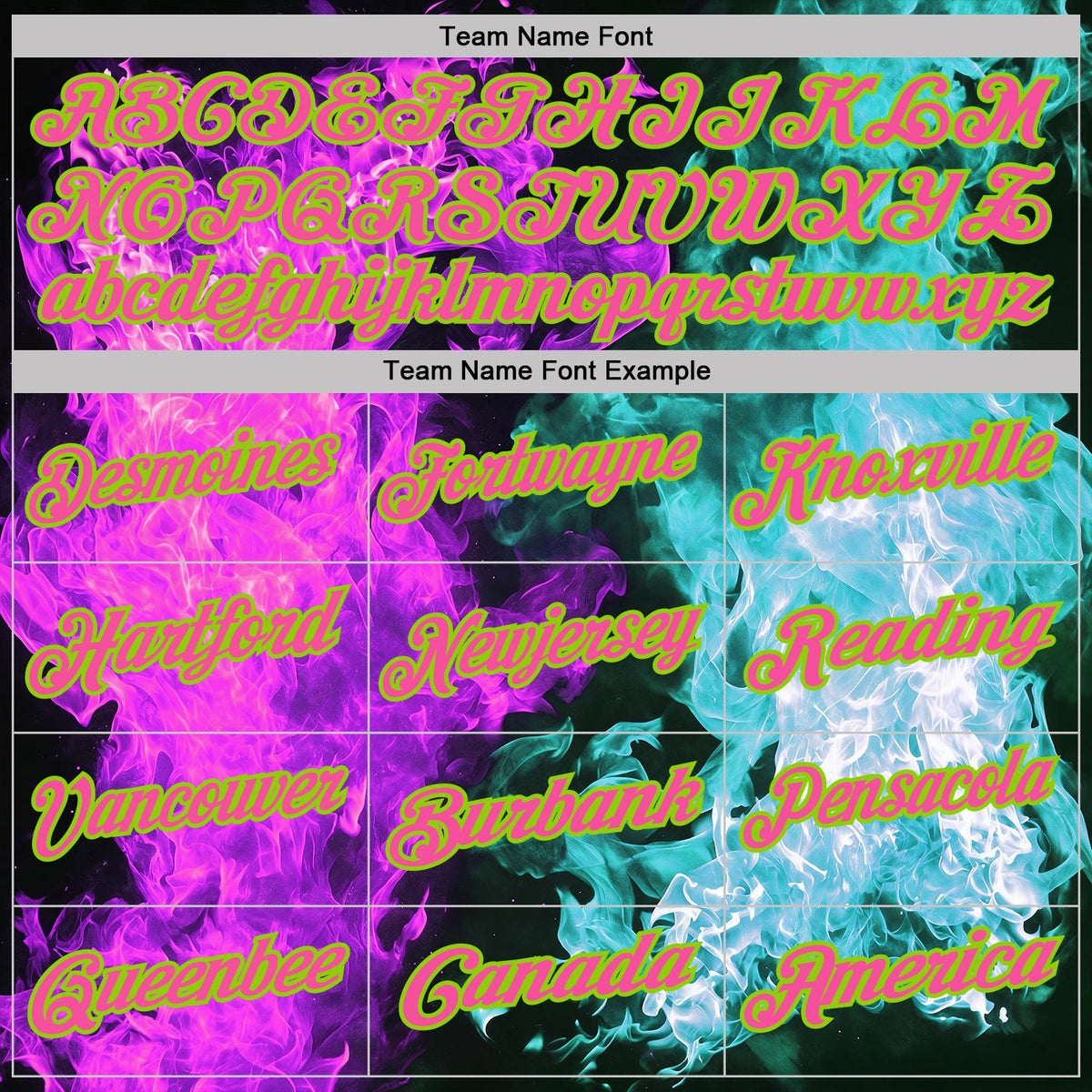 Custom Black Neon Green Ice Blue Purple-Pink Flame Split Fire Performance Polo Shirt photo 2