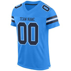 Custom Powder Blue Navy-White Mesh Authentic Football Jersey photo 2