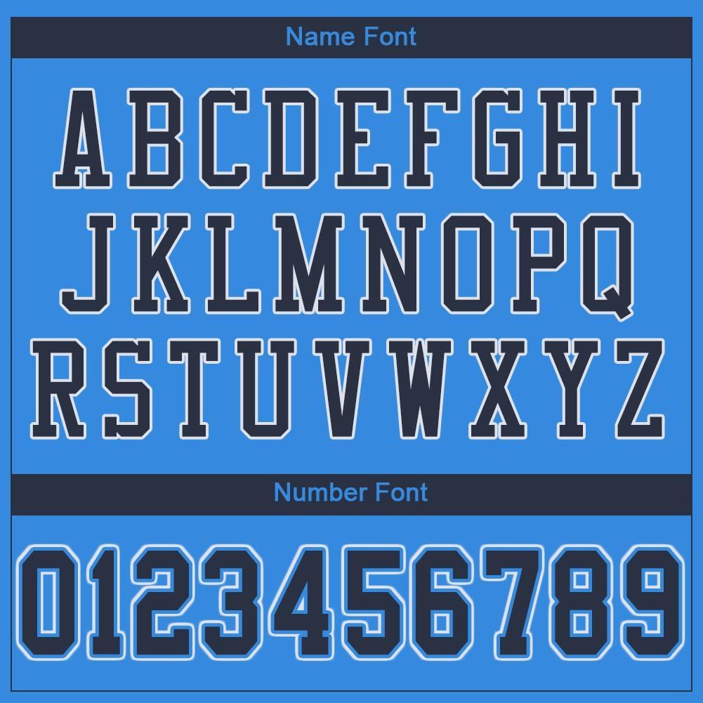 Custom Powder Blue Navy-White Mesh Authentic Football Jersey photo 4
