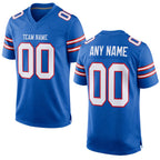 Custom Powder Blue White-Red Mesh Authentic Football Jersey
