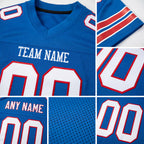 Custom Powder Blue White-Red Mesh Authentic Football Jersey detail