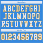Custom Powder Blue White-Gold Mesh Authentic Football Jersey photo 4