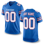 Custom Powder Blue White-Red Mesh Authentic Football Jersey