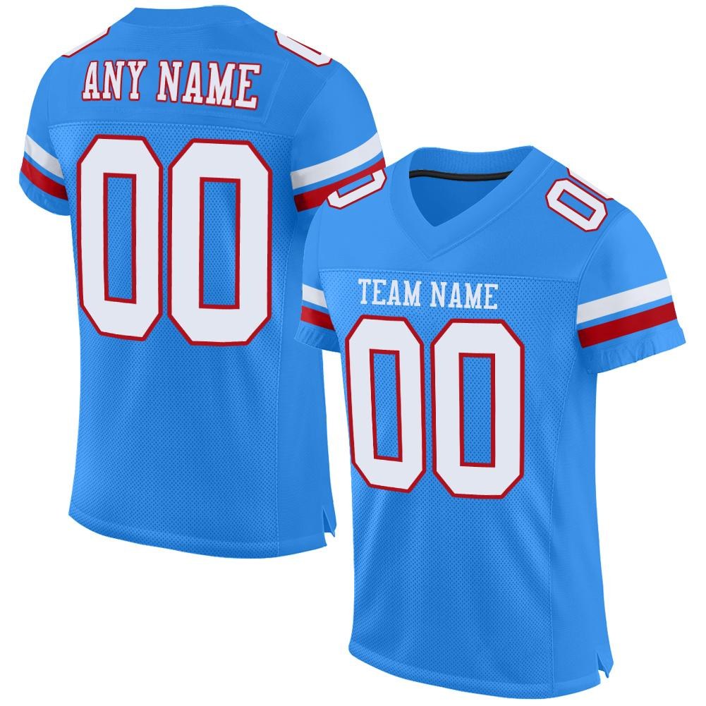 custom powder blue white red mesh authentic football jersey powderblue0032