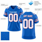 Custom Powder Blue Mesh Authentic Football Jersey with White and Red Lettering Design 0032 customization guide
