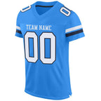 Custom Powder Blue White-Navy Mesh Authentic Football Jersey photo 1