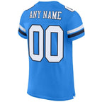 Custom Powder Blue White-Navy Mesh Authentic Football Jersey photo 2