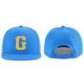 Custom Powder Blue Gold-White Stitched Adjustable Snapback Hat