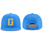 Custom Powder Blue Gold-White Stitched Adjustable Snapback Hat