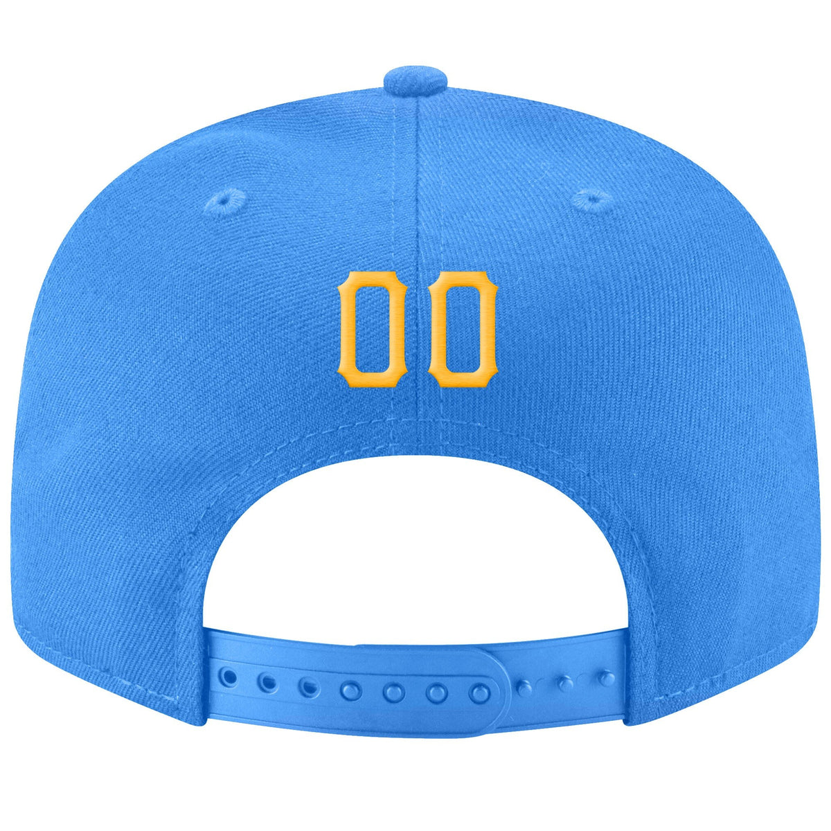 Custom Powder Blue Gold-White Stitched Adjustable Snapback Hat photo 3