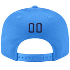 Custom Powder Blue Navy-White Stitched Adjustable Snapback Hat photo 3
