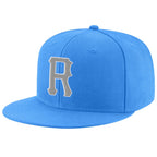 Custom Powder Blue Gray-White Stitched Adjustable Snapback Hat photo 1