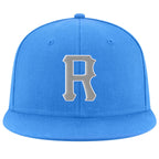 Custom Powder Blue Gray-White Stitched Adjustable Snapback Hat photo 2