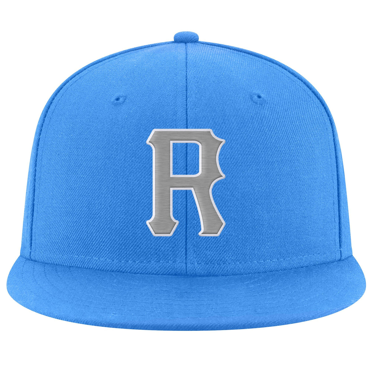 Custom Powder Blue Gray-White Stitched Adjustable Snapback Hat photo 2